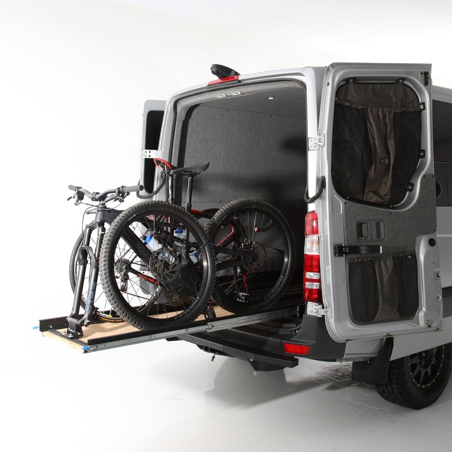 Further view of the RB Components 20 Inch DIY Slide Tray Kit, a full extension slide tray with a timber deck for van cargo