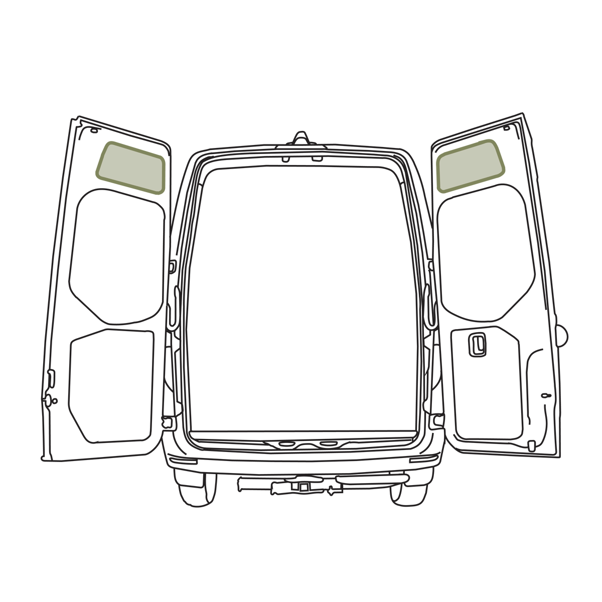 Mercedes Sprinter Upper Rear Door Storage Panels (Pair)