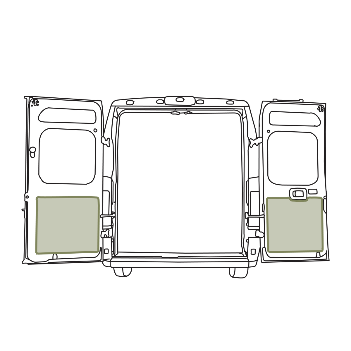 Ram Promaster Lower Rear Door Storage Panels (Rear)