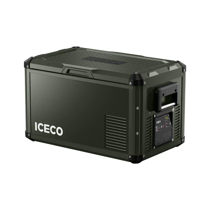 In use view of the ICECO VL35ProS Single Zone Portable Fridge Freezer, a 12 volt compressor fridge for overland travel
