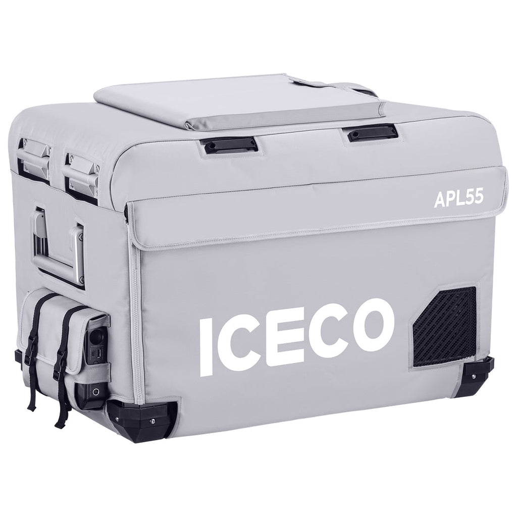 Additional view of the ICECO Insulated Cover for APL55 Fridge, a quilted insulated cover for the portable fridge