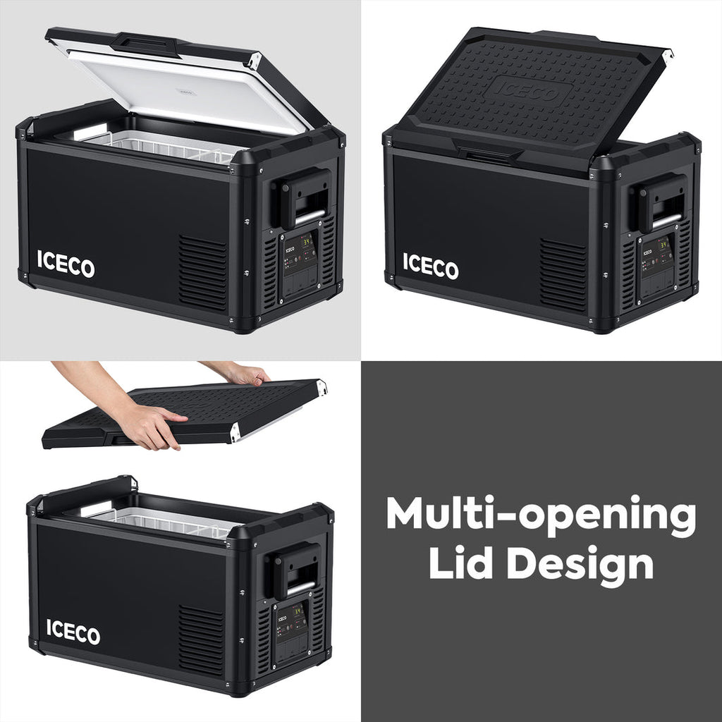 Wider view of the ICECO VL35ProS Single Zone Portable Fridge Freezer, a 12 volt compressor fridge for overland travel