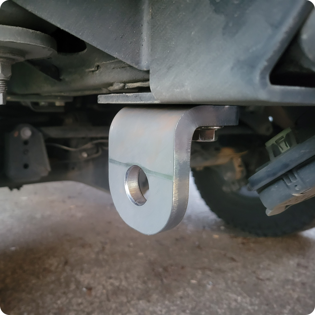 Additional view of the Overland Custom Design Toyota Rear Recovery Point, a fabricated part for Land Cruiser builds