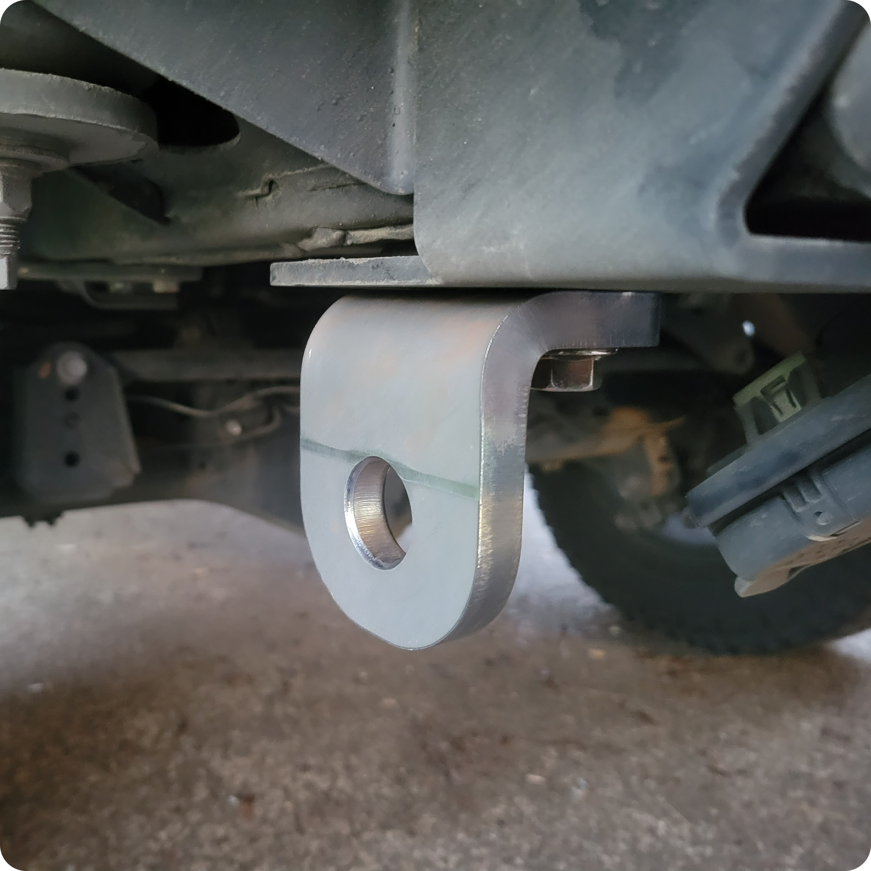 Additional view of the Overland Custom Design Toyota Rear Recovery Point, a fabricated part for Land Cruiser builds