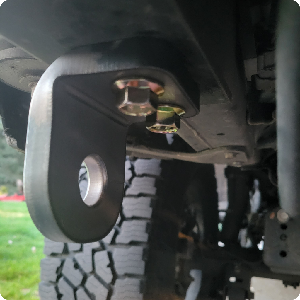 Alternate view of the Overland Custom Design Toyota Rear Recovery Point, a fabricated part for Land Cruiser builds