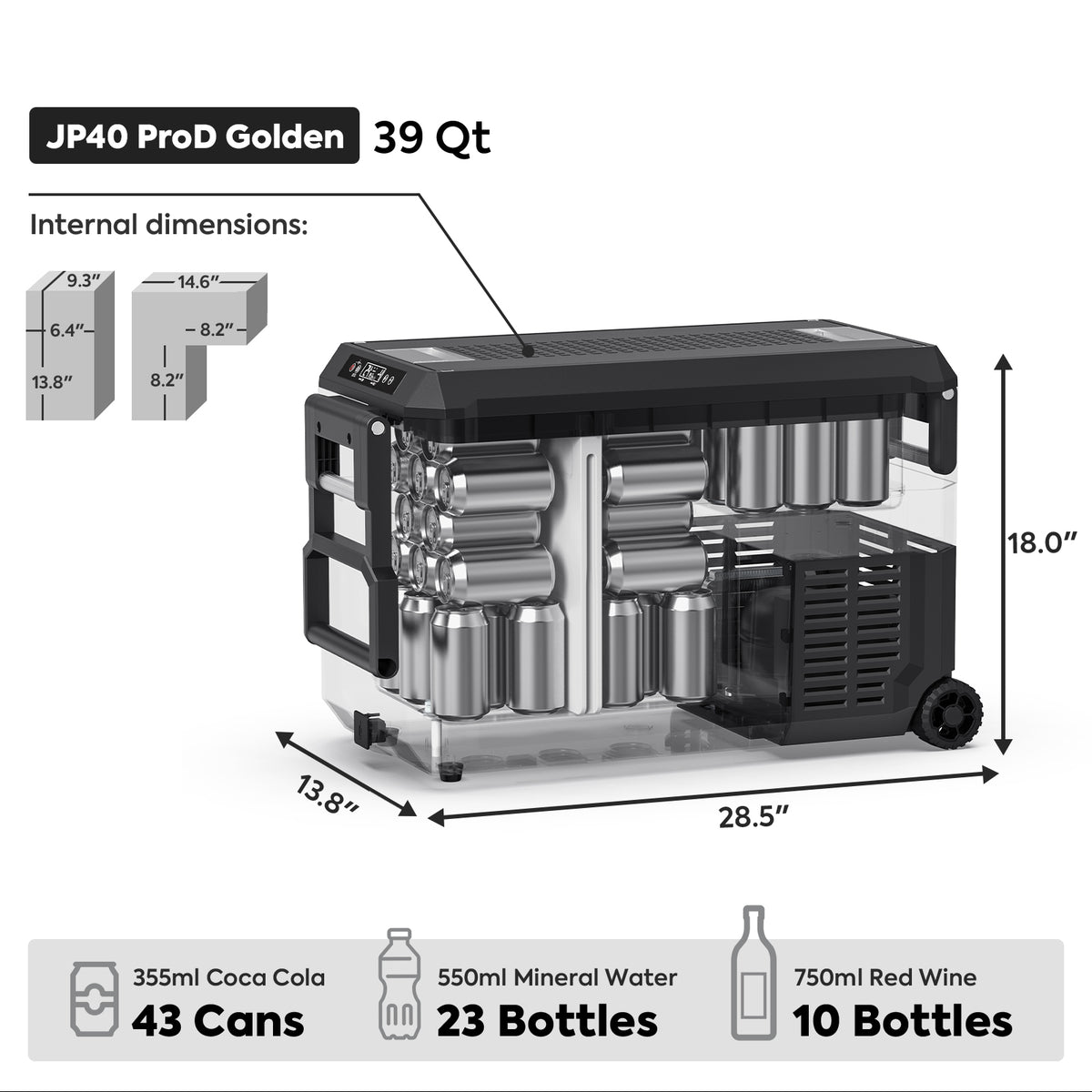 In use view of the ICECO JP40 Pro Dual Zone Wheeled Fridge Freezer, a 12 volt compressor fridge for overland travel