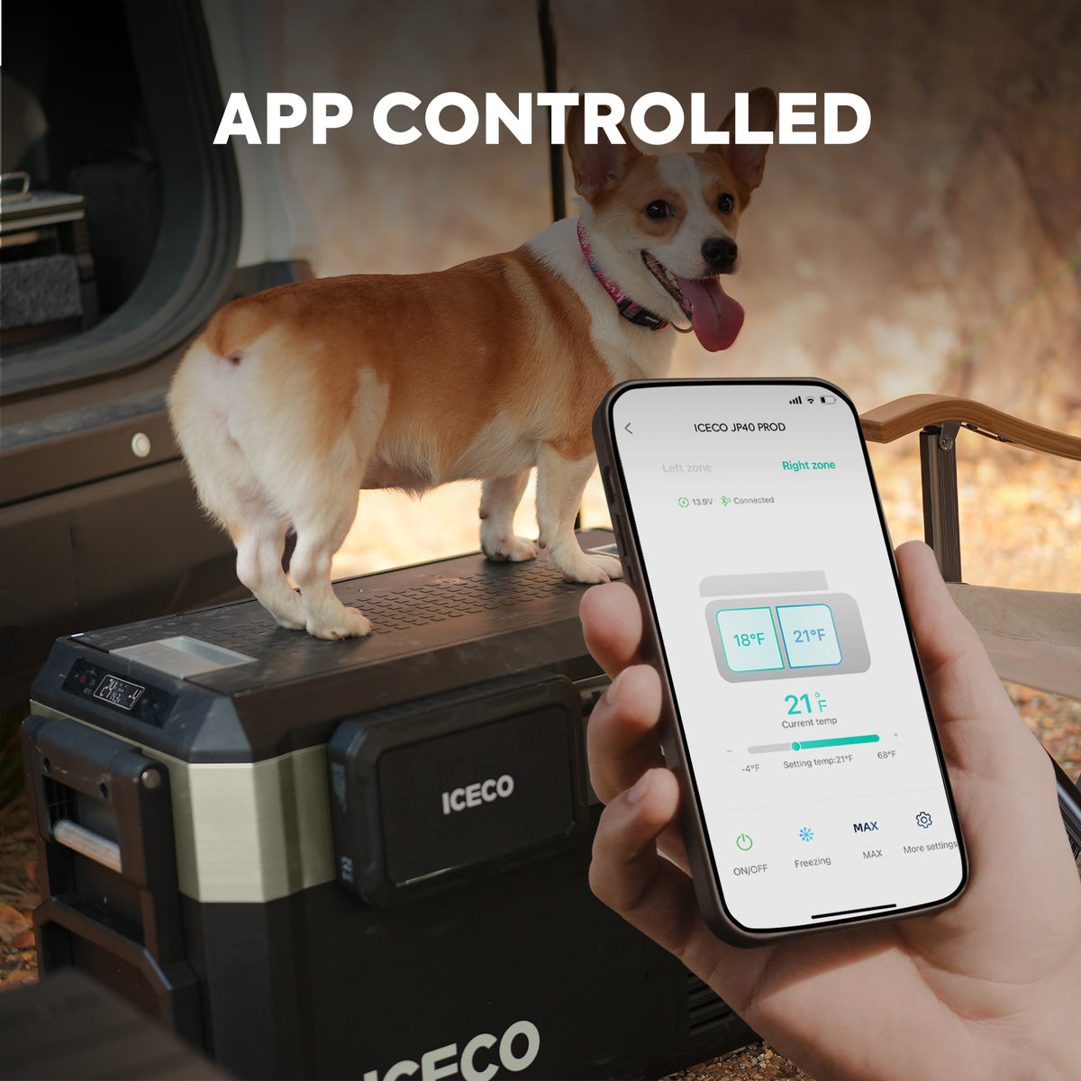 Supporting view of the ICECO JP40 Pro Dual Zone Wheeled Fridge Freezer, a 12 volt compressor fridge for overland travel