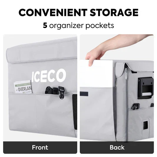 Additional view of the ICECO Insulated Cover for VL45ProS Fridge, a quilted insulated cover for the portable fridge