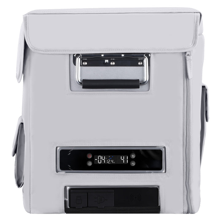 Additional view of the ICECO Insulated Cover for APL35 Fridge, a quilted insulated cover for the portable fridge