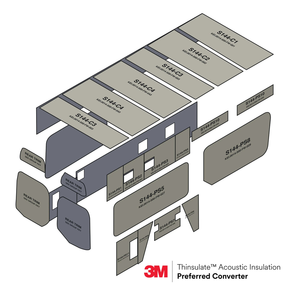 3M™ Thinsulate™ SM600L Acoustic Thermal Sound Deadening Insulation for Automotive Camper and Cargo Vans