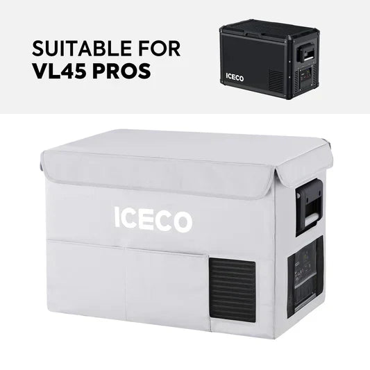 Further view of the ICECO Insulated Cover for VL45ProS Fridge, a quilted insulated cover for the portable fridge