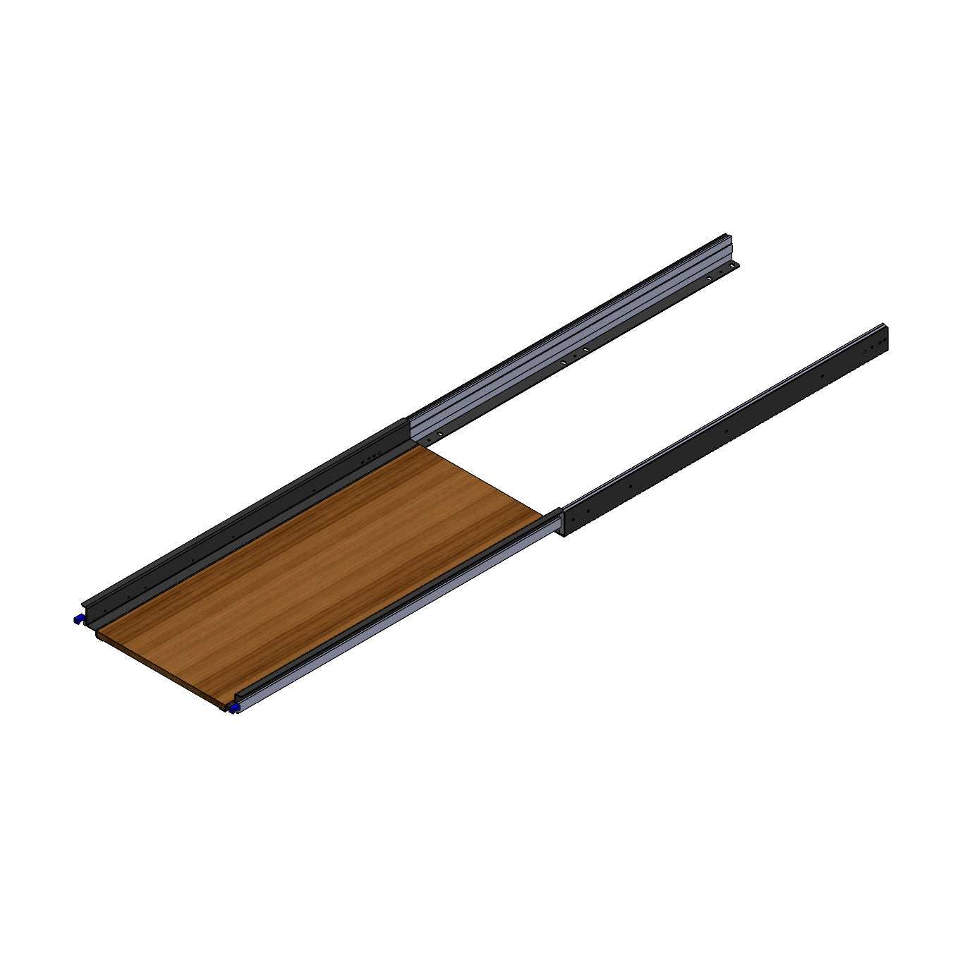 Additional view of the RB Components 48 Inch DIY Slide Tray Kit, a full extension slide tray with a timber deck for van cargo