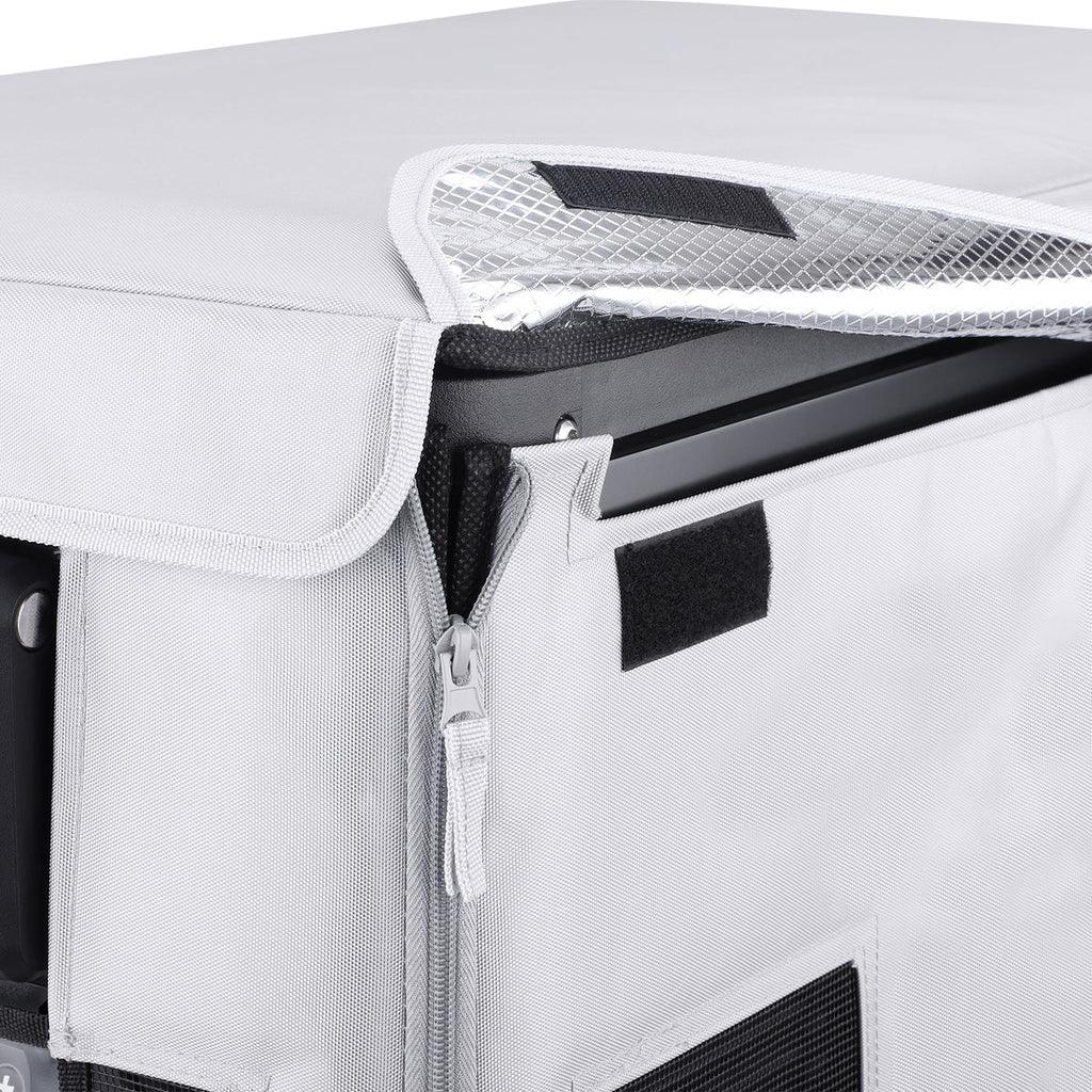 Another angle on the ICECO Insulated Cover for VL35ProS Fridge, a quilted insulated cover for the portable fridge