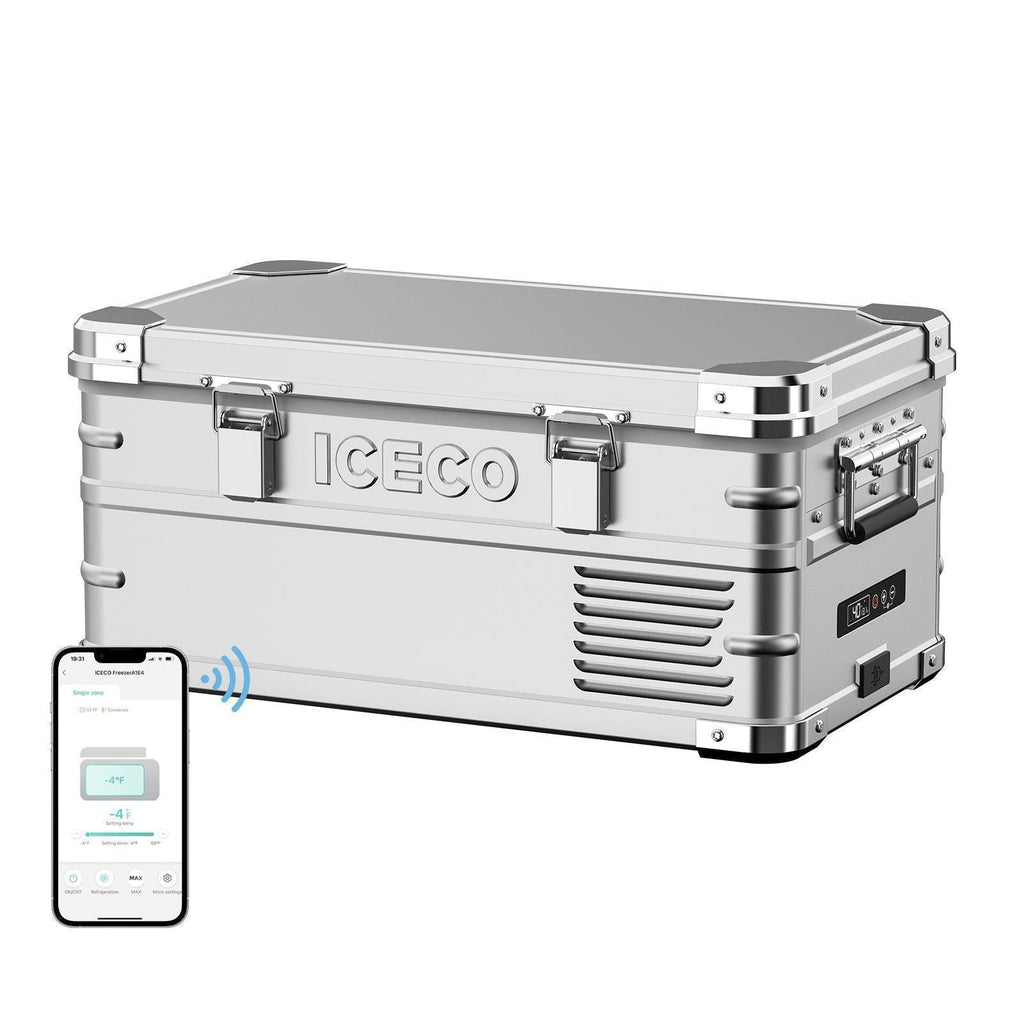ICECO APL20 single zone aluminium freezer, a compact 20 liter 12 volt chest freezer in alloy