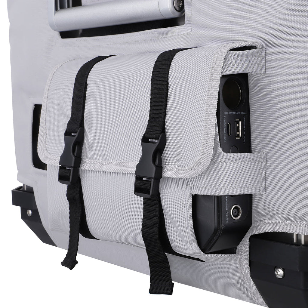Wider view of the ICECO Insulated Cover for APL55 Fridge, a quilted insulated cover for the portable fridge