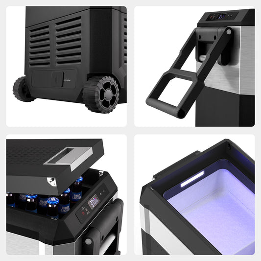 Alternate view of the ICECO JP40 Pro Dual Zone Wheeled Fridge Freezer, a 12 volt compressor fridge for overland travel