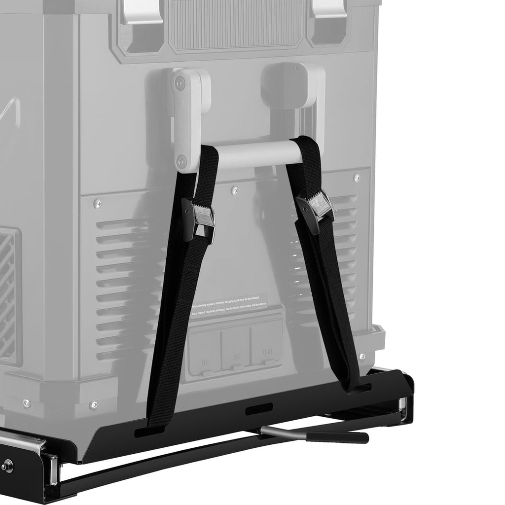 Wider view of the ICECO Fridge Slide Mount for APL55 and VL60Pro, a steel slide mount for mounting the fridge in a vehicle