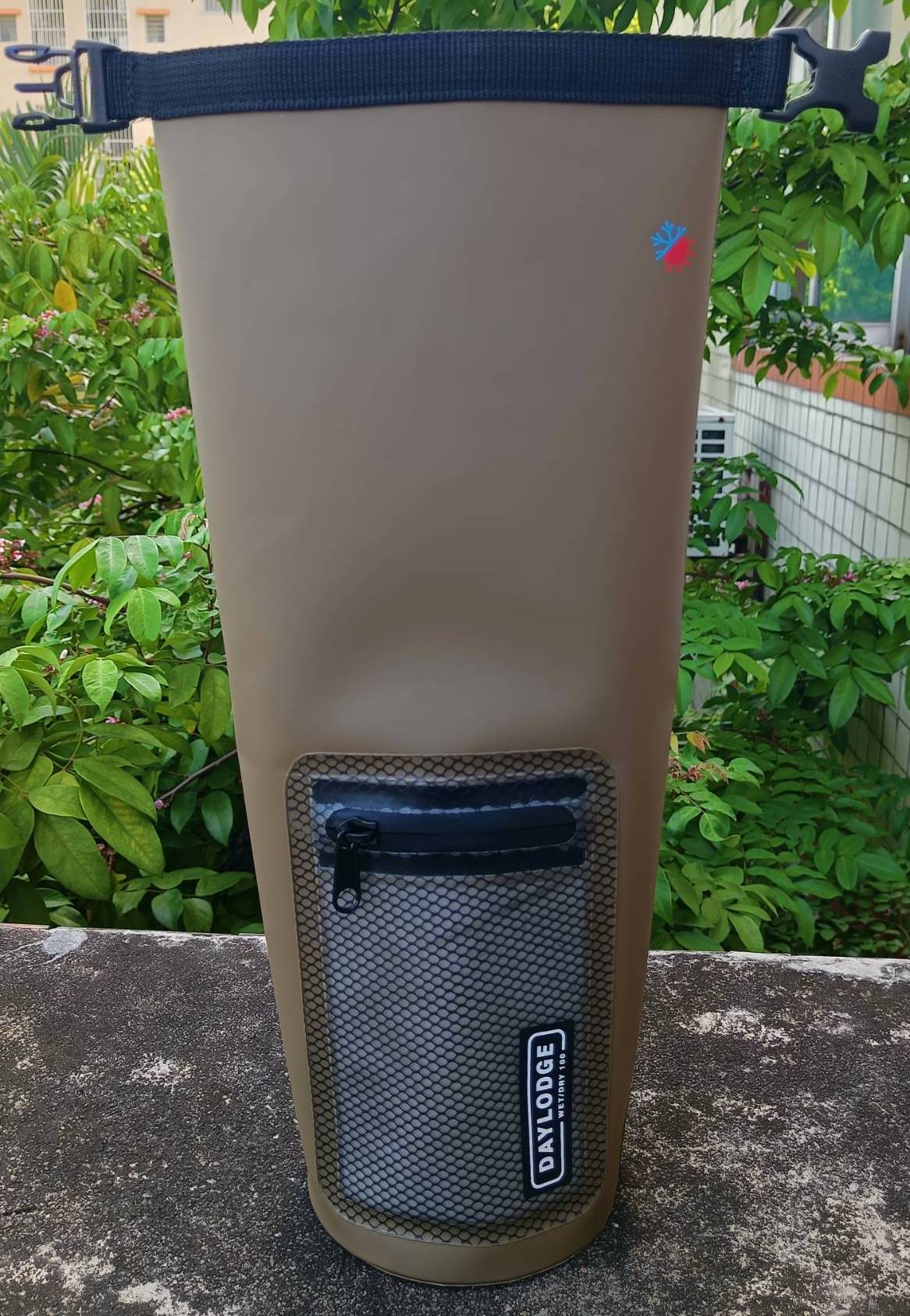 Alternate view of the DAYLODGE Wet Dry 100 Gear Bag, part of a vehicle based camp and travel setup