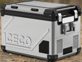 ICECO APL55 dual zone 12 volt fridge in silver, a 55 liter aluminium bodied chest fridge