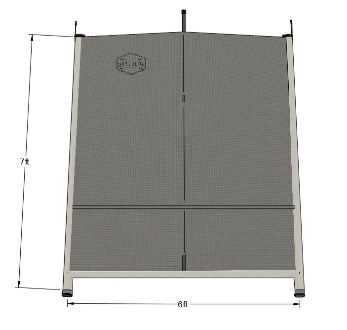 Field view of the DAYLODGE AirHaven 40 Annex Wall Kit, part of a vehicle based camp and travel setup
