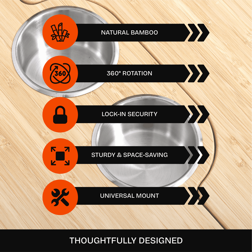 Kei Project Natural Bamboo Folding Table for Camper Vans Mercedes Sprinter