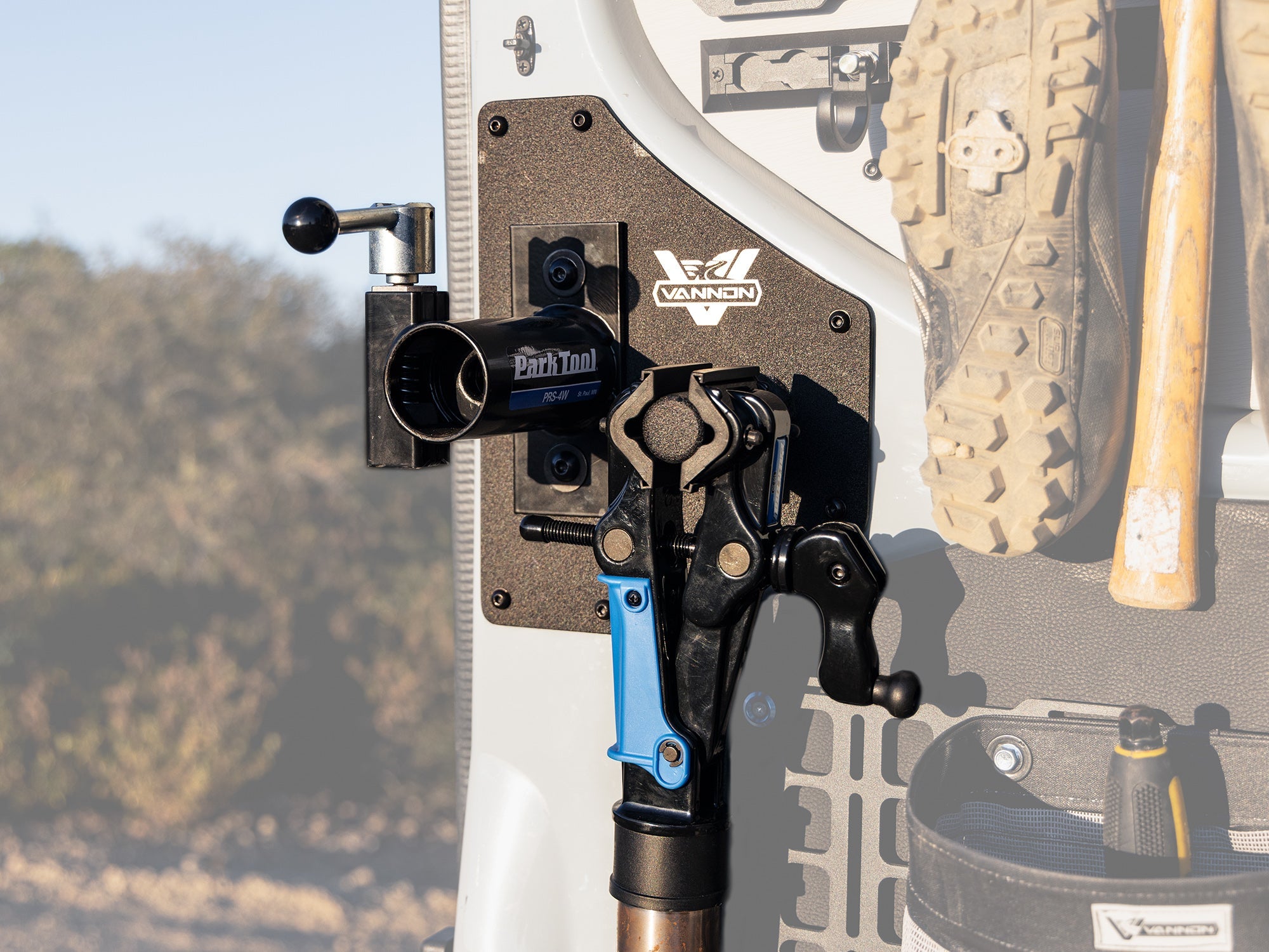 VANNON Sprinter Rear Door Bike Mount & Workstation for the Park Tool