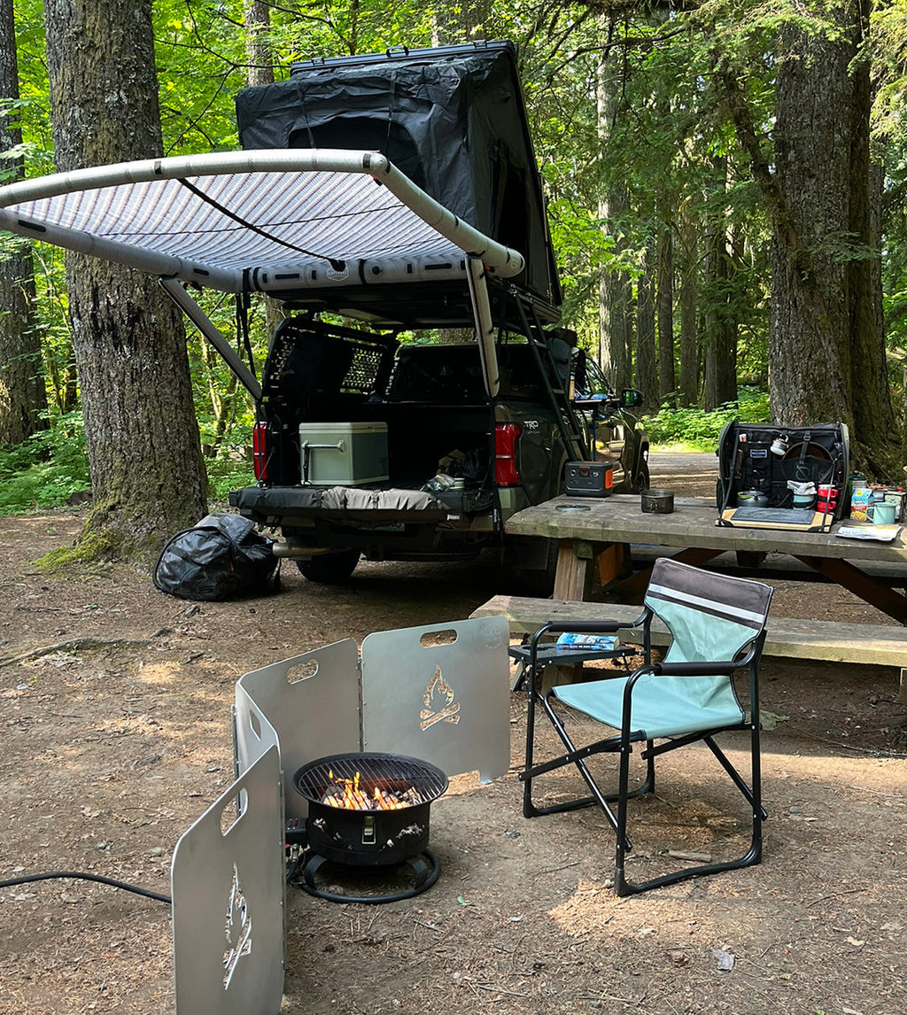 Additional view of the DAYLODGE AirHaven 40 Vehicle Shelter System, part of a vehicle based camp and travel setup