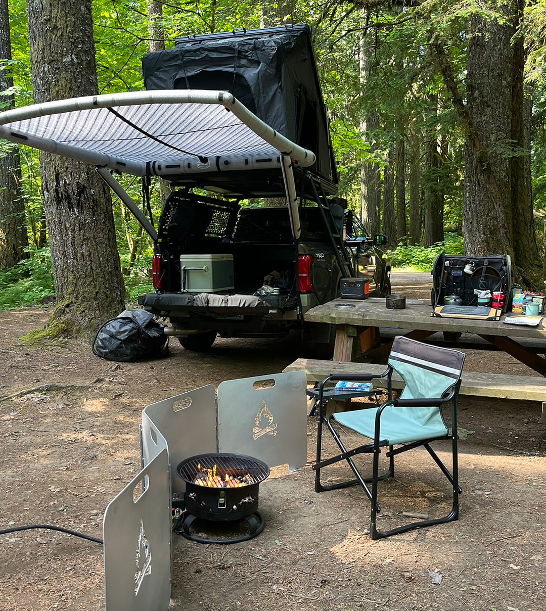 Additional view of the DAYLODGE AirHaven 40 Vehicle Shelter System, part of a vehicle based camp and travel setup