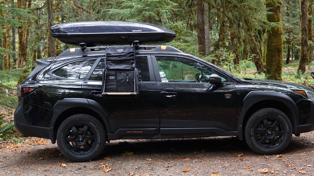 Extra view of the DAYLODGE Workspace Mobile Camp Kitchen, part of a vehicle based camp and travel setup