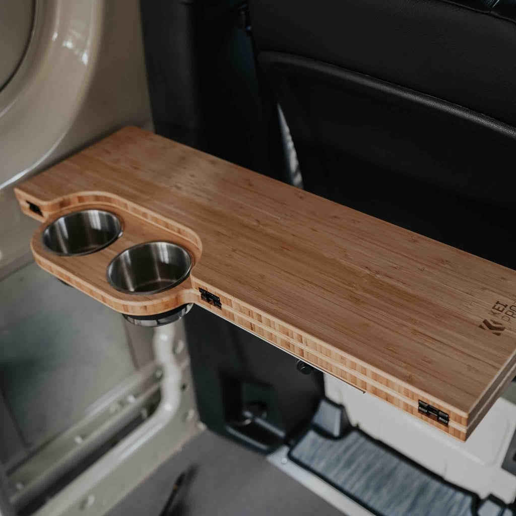 Kei Project Natural Bamboo Folding Table for Camper Vans Mercedes Sprinter
