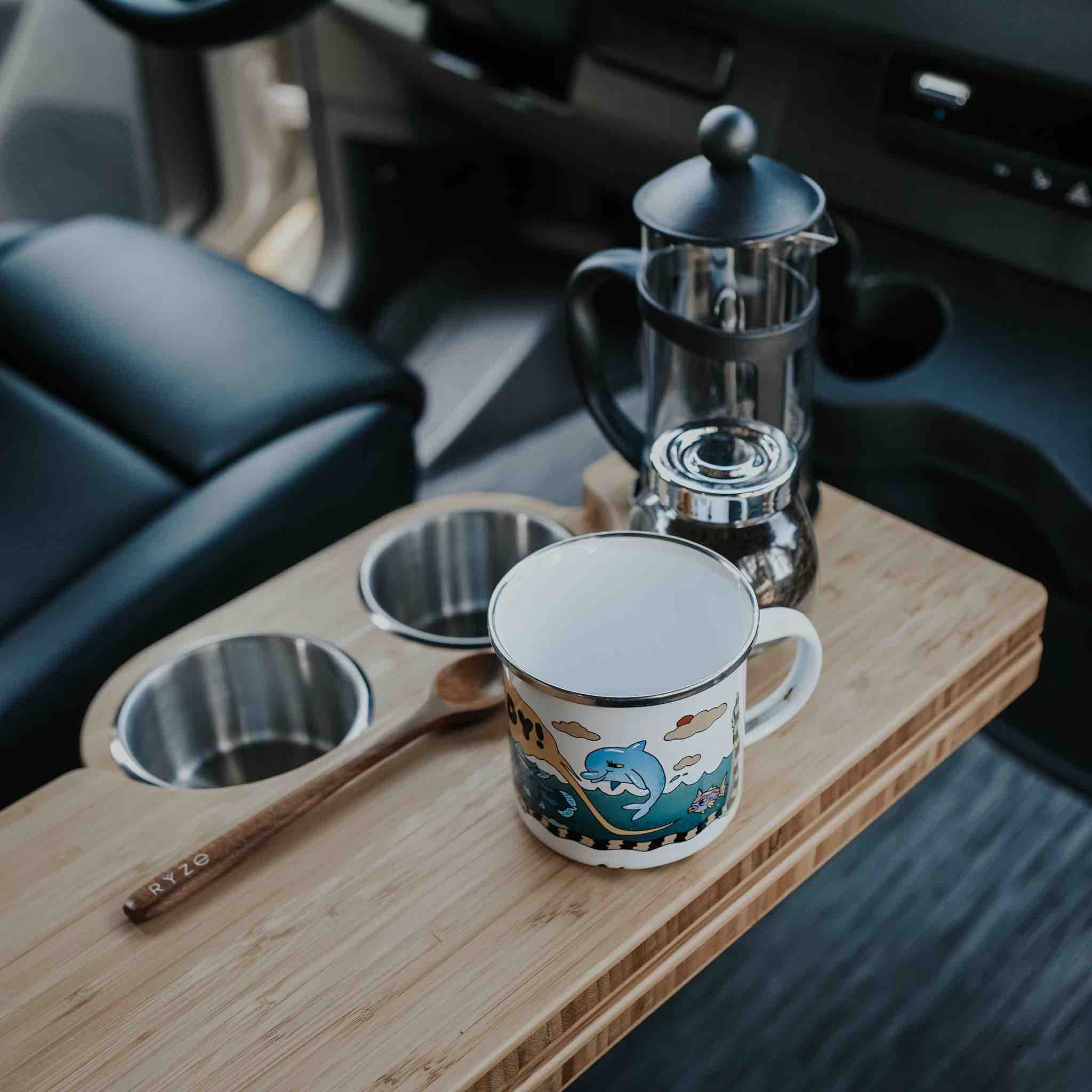 Kei Project Natural Bamboo Folding Table for Camper Vans Mercedes Sprinter