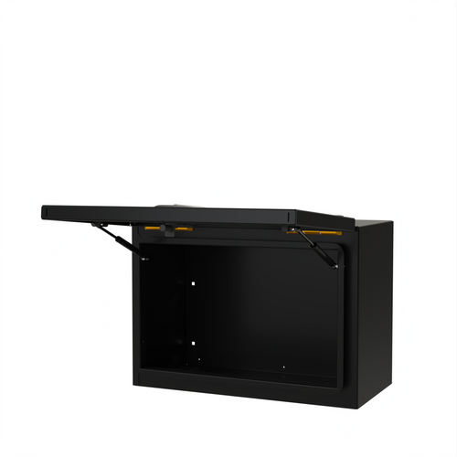 Open view of the Avatar Offroad Deka Small Rear Door Storage Box, part of the Avatar Offroad van storage and overland range