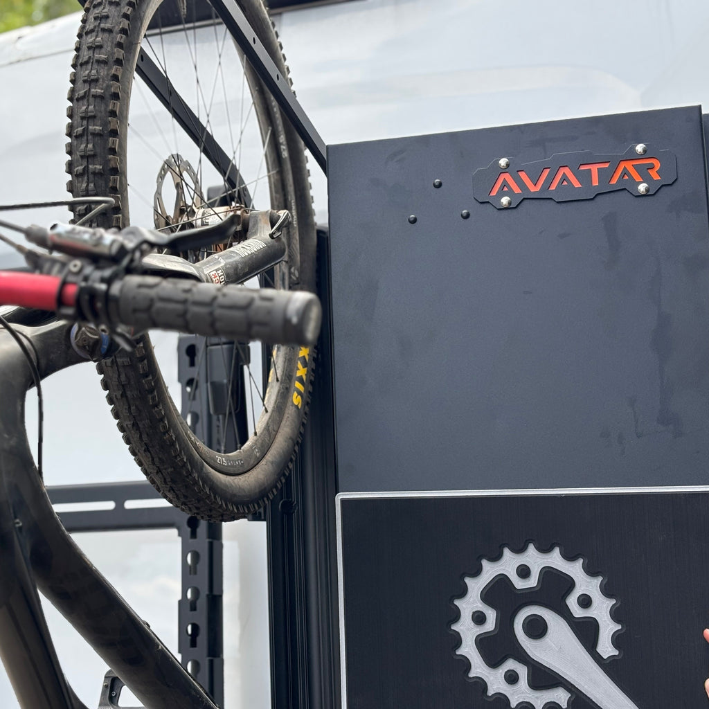 Angled view of the Avatar Offroad Centi Wide Van Storage Box, part of the Avatar Offroad van storage and overland range