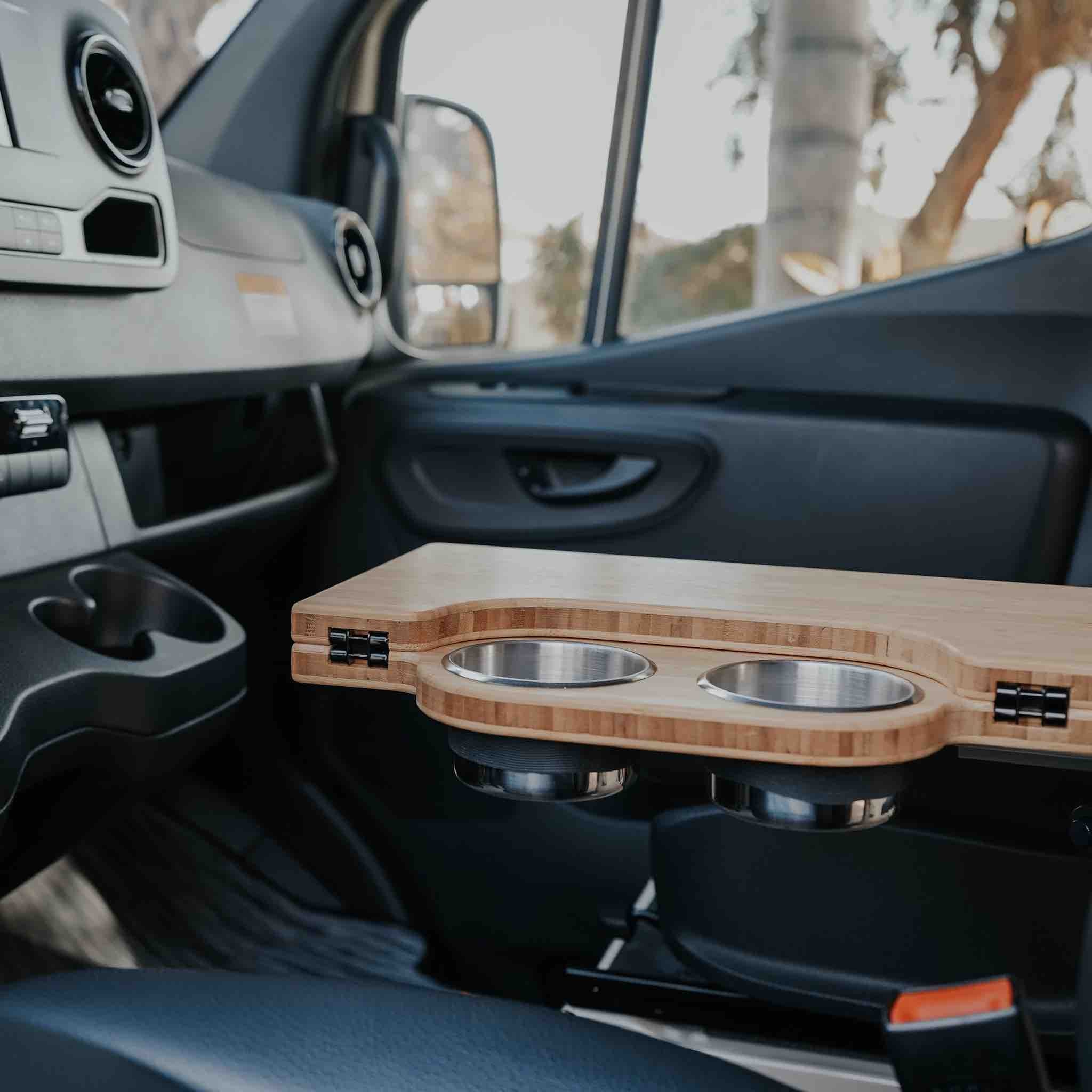 Kei Project Natural Bamboo Folding Table for Camper Vans Mercedes Sprinter