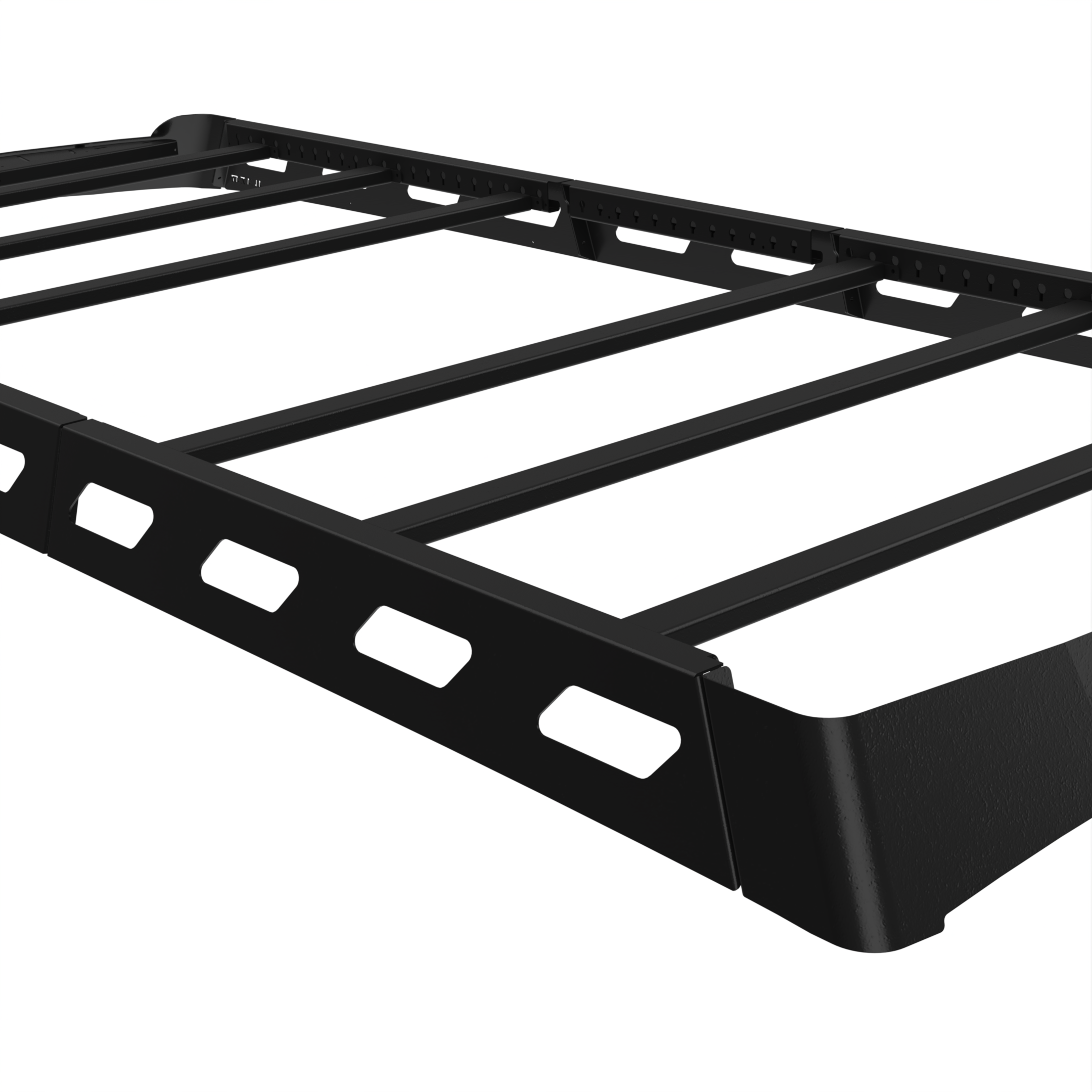 Further view of the Avatar Offroad Pioneer Roof Rack for Ford Transit, fitted to an overland van build