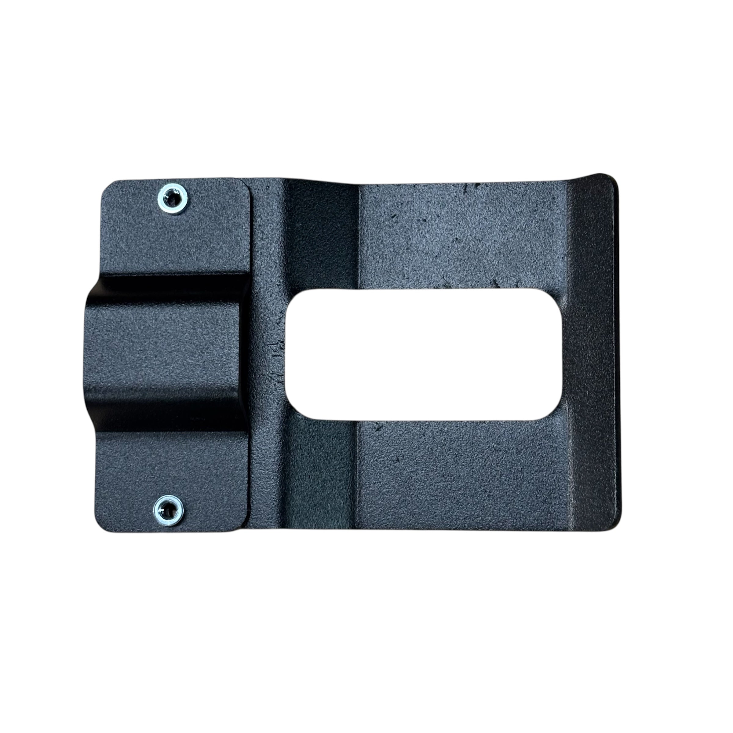 Avatar Offroad door handle extension for the Sprinter, a black bracket that clears mounted storage boxes