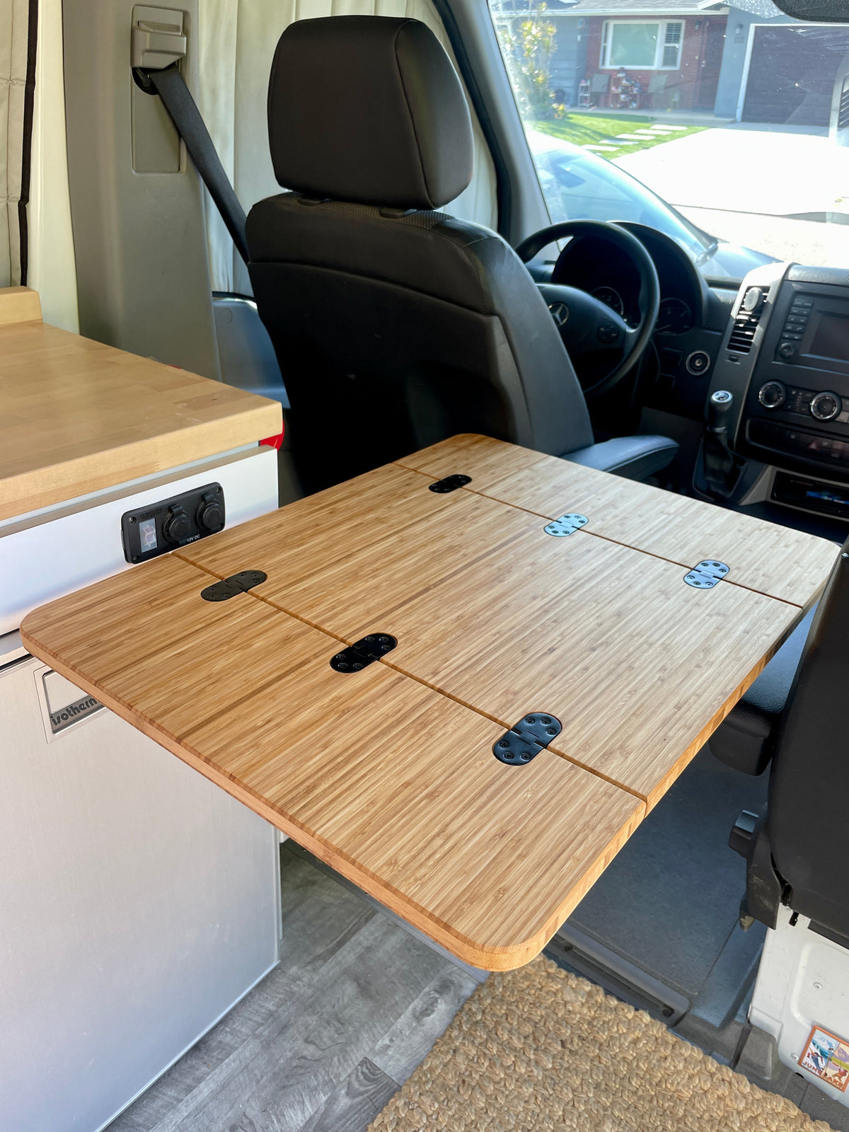 Folding Bamboo Lagun Table 3/4" Thick For Camper Vans and RVs