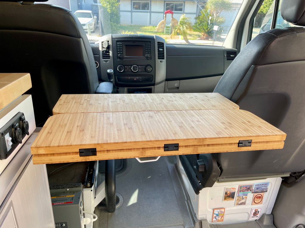 Folding Bamboo Lagun Table 3/4" Thick For Camper Vans and RVs