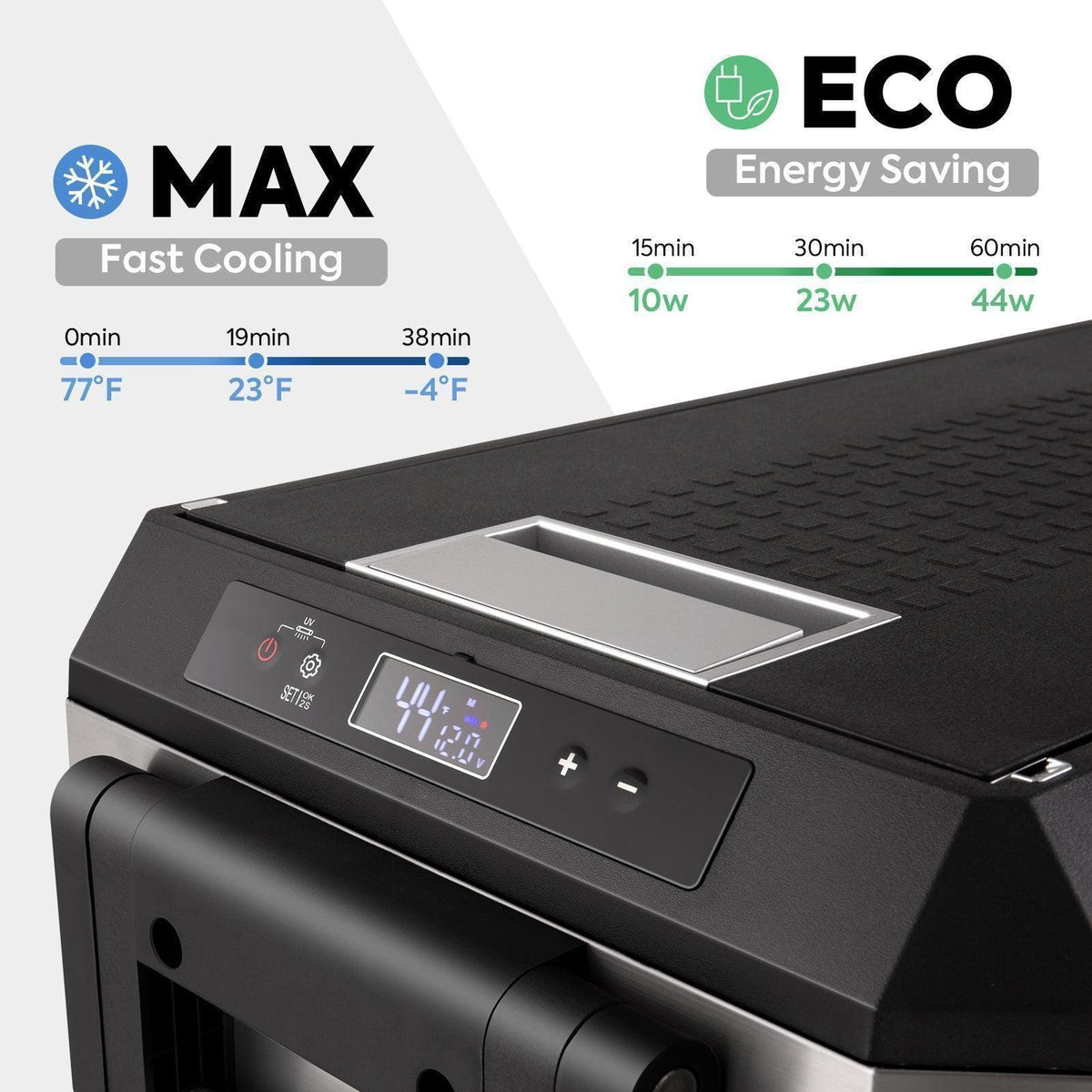 Additional view of the ICECO JP40 Pro Dual Zone Wheeled Fridge Freezer, a 12 volt compressor fridge for overland travel