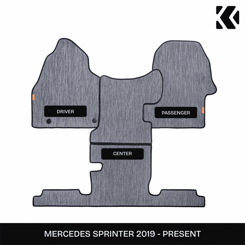 Kei Project Woven Path™ Premium Polyvinyl Floor Front Cab Mats for Mercedes Sprinter