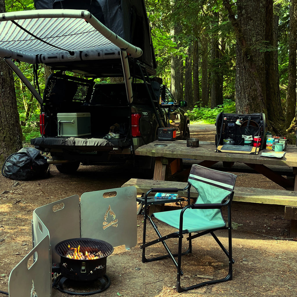 Companion view of the DAYLODGE AirHaven 40 Annex Wall Kit, part of a vehicle based camp and travel setup
