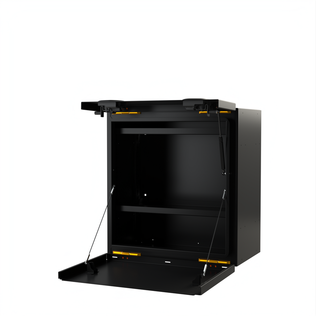 Close up of the Avatar Offroad Niko Van Storage Box, part of the Avatar Offroad van storage and overland range