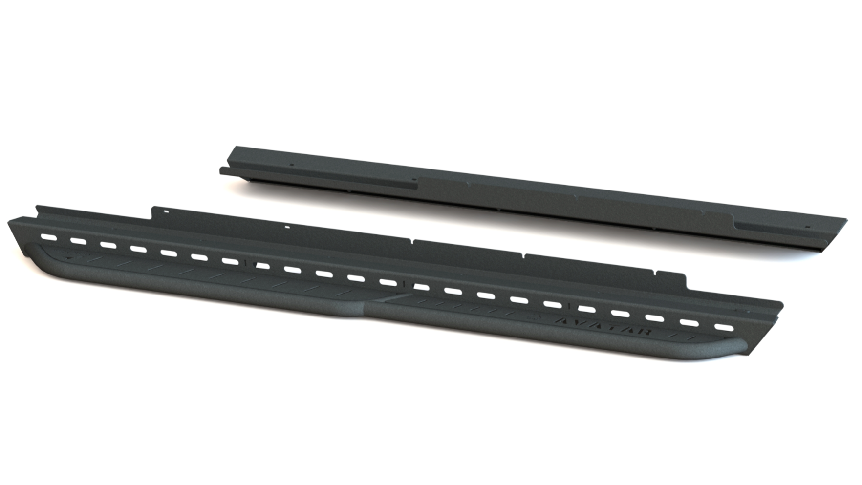 Avatar Offroad Rockbody side steps for the Nissan NV3500 running along the lower side of the van