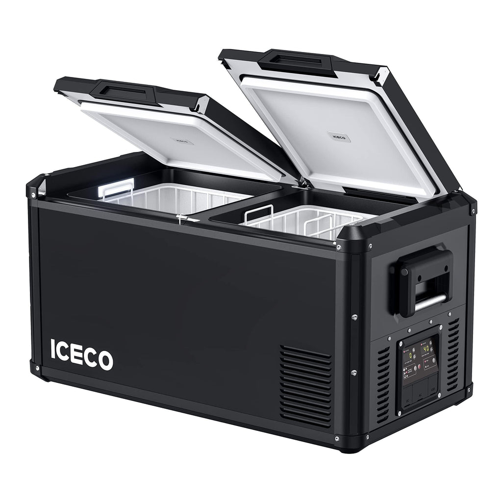 Alternate view of the ICECO VL75ProD Dual Zone 12 Volt Fridge Freezer, a 12 volt compressor fridge for overland travel