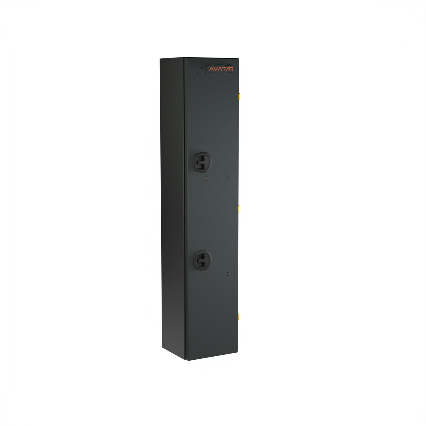 Avatar Offroad Ski 4 rear door ski and snowboard box shown closed in matte black powder coated aluminium