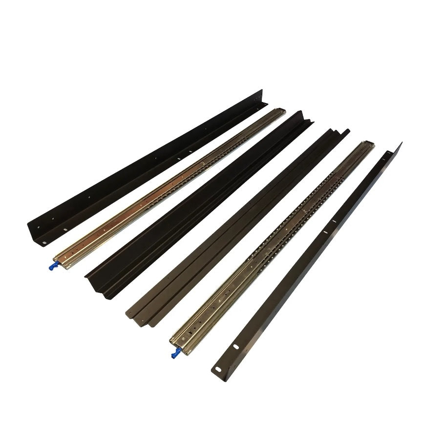 Studio view of the RB Components 20 Inch DIY Slide Tray Kit, a full extension slide tray with a timber deck for van cargo