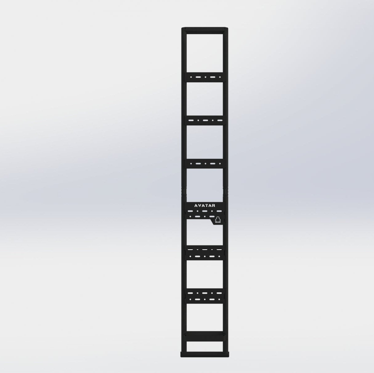 Angled view of the Avatar Offroad Side Ladder for Mercedes Sprinter, fitted to an overland van build