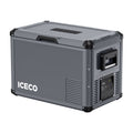 Installed view of the ICECO VL45ProS Single Zone Portable Fridge Freezer, a 12 volt compressor fridge for overland travel