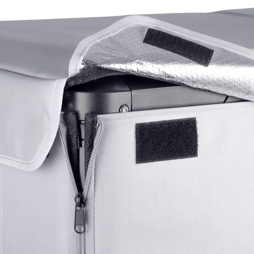Alternate view of the ICECO Insulated Cover for VL75ProD Fridge, a quilted insulated cover for the portable fridge