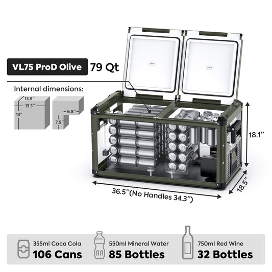 Context view of the ICECO VL75ProD Dual Zone 12 Volt Fridge Freezer, a 12 volt compressor fridge for overland travel